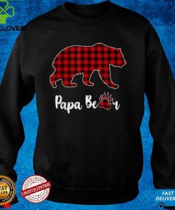 Christmas Pajama Matching Family Red Plaid Papa Bear T Shirt