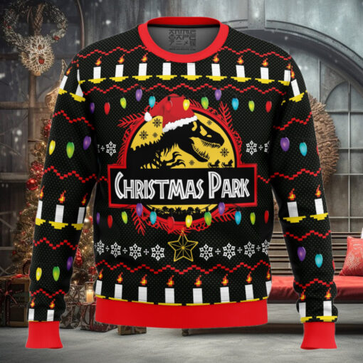Christmas Park Jurassic Park Ugly Christmas Sweater