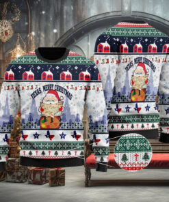 Christmas Patterns And Lovely Santa Claus Texas Merry Christmas Gift For Christmas Ugly Christmas Sweater