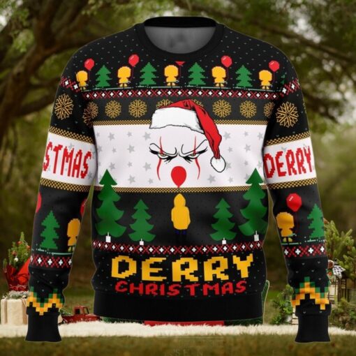 Christmas Pennywise IT Movie Ugly Sweater, Horror Clown Xmas Sweater