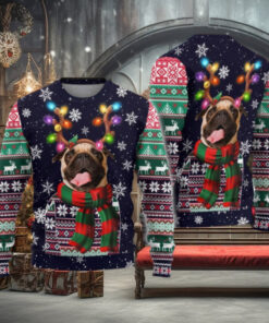 Christmas Pug Dog Ugly Sweater, Dog Lover Holiday Sweater