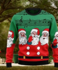 Christmas Santa Claus And Music Notes Ugly Christmas Sweater 3D Gift Christmas Funny