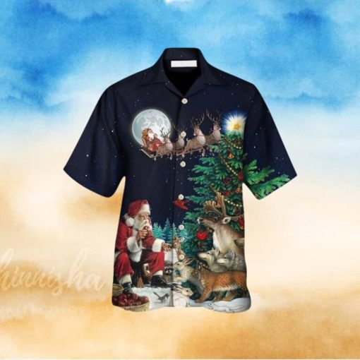 Christmas Santa Giving Christmas For Everyone Christmas Night Hawaii Shirt