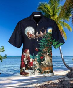 Christmas Santa Giving Christmas For Everyone Christmas Night Hawaii Shirt