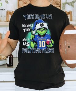 Christmas Santa Grinch They Hate Us Because Ain’t Us Notre Dame Football Shirt