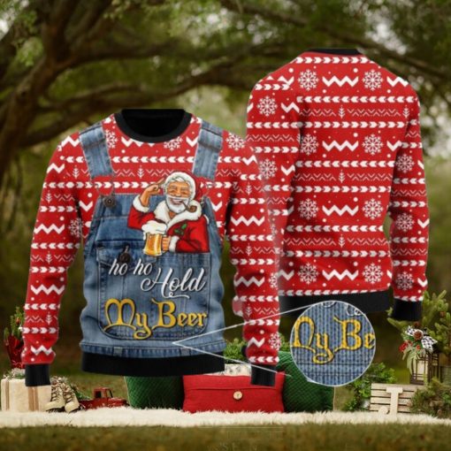 Christmas Santa Ho Ho Hold My Beer 3d All Over Print Ugly Christmas Sweater