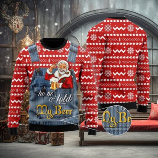 Christmas Santa Ho Ho Hold My Beer 3d All Over Print Ugly Christmas Sweater
