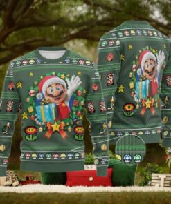 Christmas Santa Mario Ugly Sweater, Cute Superhero Holiday Sweater, Family Christmas Sweater, Retro Video Game Sweater, Gift For Gamer