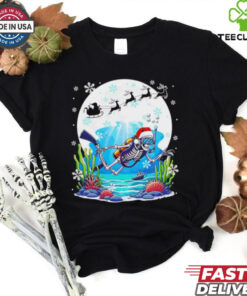 Christmas Santa skeletons scuba diving lovers shirt