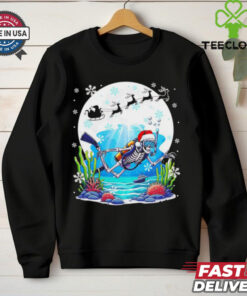 Christmas Santa skeletons scuba diving lovers shirt