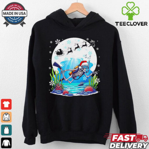Christmas Santa skeletons scuba diving lovers shirt