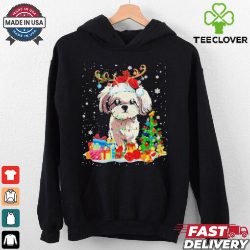 Christmas Shih Tzu Xmas Lights Reindeer Santa Shih Tzu Dog Shirt