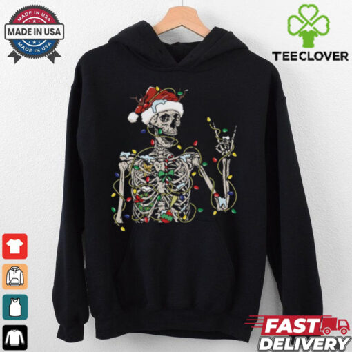 Christmas Skeleton Shirt, Skeleton Santa Hat T shirt