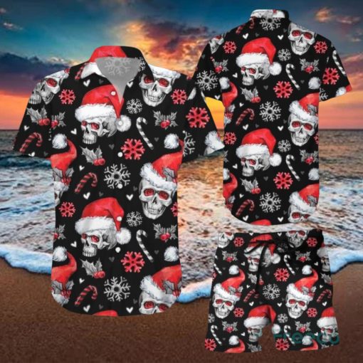 Christmas Skull Hawaiian Shirt & Short For Men And Women