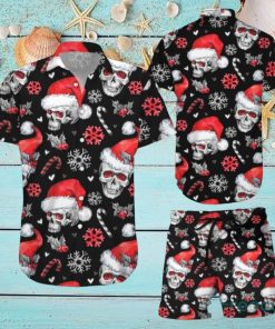 Christmas Skull Hawaiian Shirt & Short For Men And Women