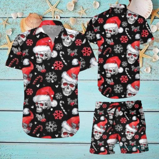 Christmas Skull Hawaiian Shirt & Short For Men And Women