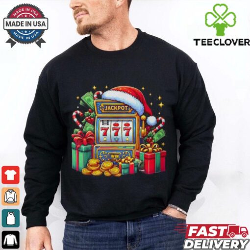 Christmas Slot Machine Casino Lucky Winner Xmas Big Jackpot T Shirt