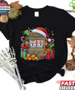 Christmas Slot Machine Casino Lucky Winner Xmas Big Jackpot T Shirt