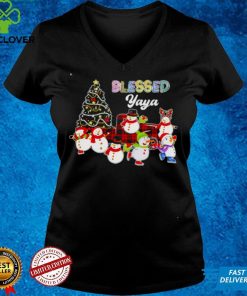 Christmas Snowman Blessed Yaya Grandma Christmas Sweater Shirt