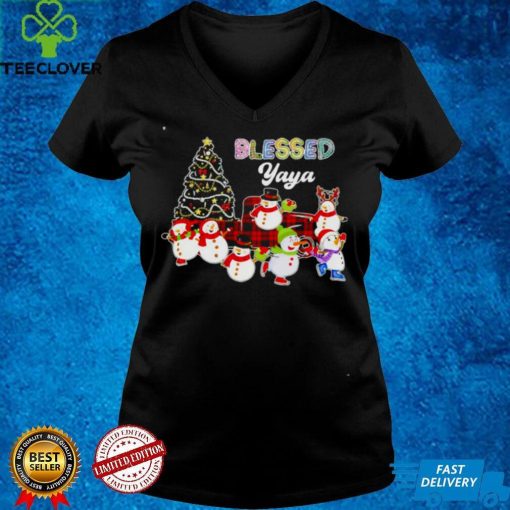 Christmas Snowman Blessed Yaya Grandma Christmas Sweater Shirt