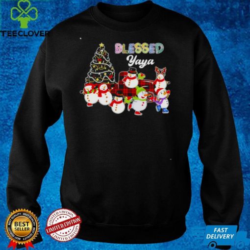 Christmas Snowman Blessed Yaya Grandma Christmas Sweater Shirt