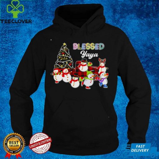 Christmas Snowman Blessed Yaya Grandma Christmas Sweater Shirt