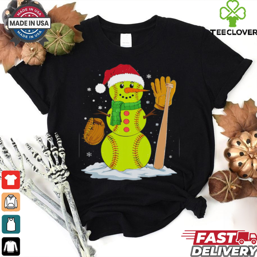 Christmas Snowman Softball Pitcher Boys Teens Xmas Softball T Shirt Recovered Christmas Snowman Softball Pitcher Boys Teens Xmas Softball T Shirt Recovered