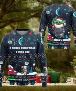 Christmas Star Wars Sweater, Baby Yoda Ugly Christmas Sweater