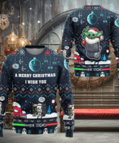 Christmas Star Wars Sweater, Baby Yoda Ugly Christmas Sweater