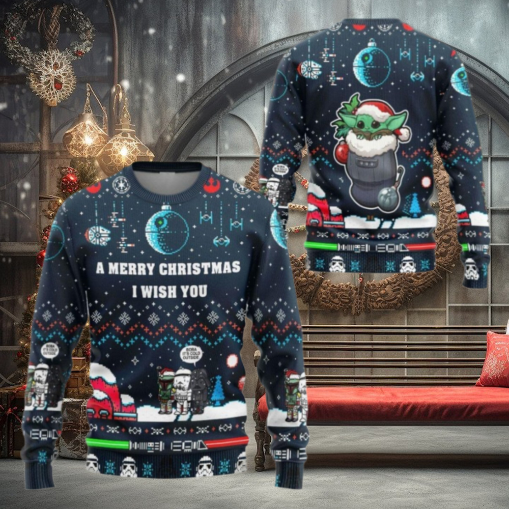 Christmas Star Wars Sweater, Baby Yoda Ugly Christmas Sweater Christmas Star Wars Sweater, Baby Yoda Ugly Christmas Sweater