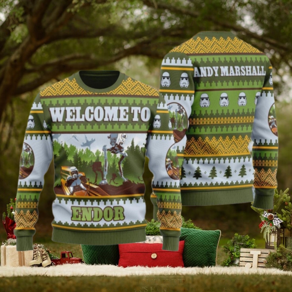 Christmas Star Wars Ugly Sweater, Custom Name Endor National Park Ugly Christmas Sweater Christmas Star Wars Ugly Sweater, Custom Name Endor National Park Ugly Christmas Sweater