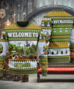 Christmas Star Wars Ugly Sweater, Custom Name Endor National Park Ugly Christmas Sweater