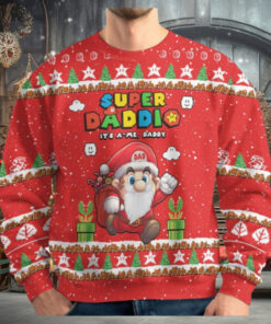 Christmas Super Daddio Ugly Sweater, Super Mario Xmas Sweater