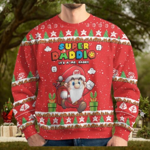 Christmas Super Daddio Ugly Sweater, Super Mario Xmas Sweater