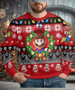 Christmas Super Mario Ugly Sweater, Superhero Christmas Sweatshirt, Family Christmas Sweater, Retro Video Game Sweater, Gift For Gamer