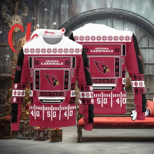 Christmas Sweater Arizona Cardinals Christmas Ball Snowfalke Pattern 3D Sweater