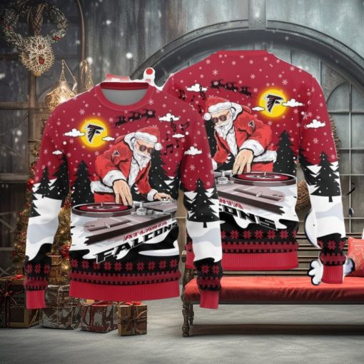 Christmas Sweater Atlanta Falcons Christmas Funny DJ Santa Limited Edition 3D Sweater