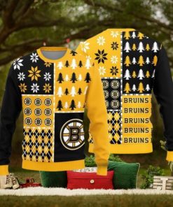 Christmas Sweater Boston Bruins Christmas Pine Trees Pattern Limited Edition 3D Sweater