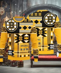 Christmas Sweater Boston Bruins Christmas Snowflakes Pattern Limited Edition 3D Sweater