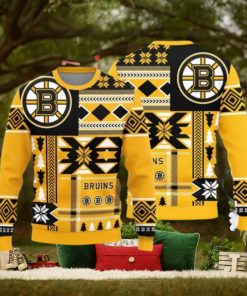 Christmas Sweater Boston Bruins Christmas Snowflakes Pattern Limited Edition 3D Sweater
