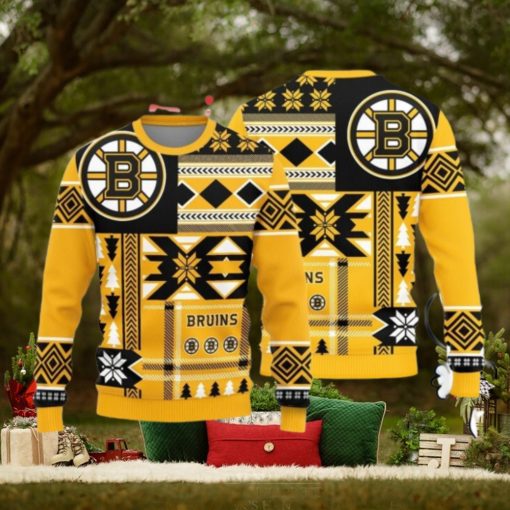 Christmas Sweater Boston Bruins Christmas Snowflakes Pattern Limited Edition 3D Sweater