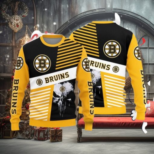Christmas Sweater Boston Bruins Skull Pattern Limited Edition 3D Sweater