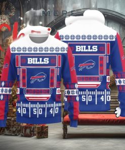 Christmas Sweater Buffalo Bills Christmas Ball Snowfalke Pattern 3D Sweater