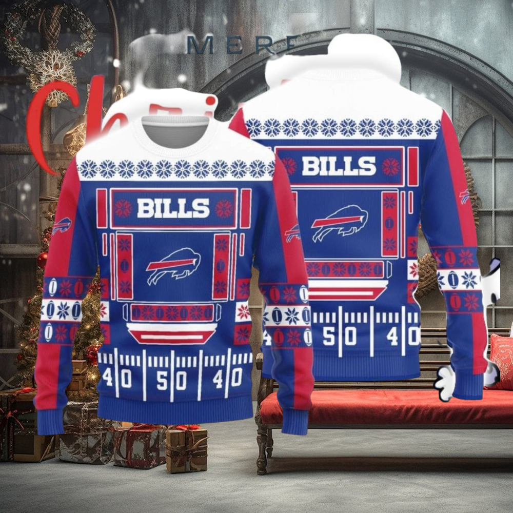 Christmas Sweater Buffalo Bills Christmas Ball Snowfalke Pattern 3D Sweater Christmas Sweater Buffalo Bills Christmas Ball Snowfalke Pattern 3D Sweater
