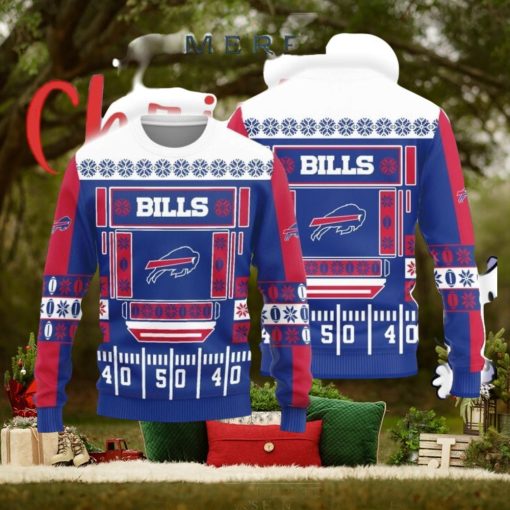 Christmas Sweater Buffalo Bills Christmas Ball Snowfalke Pattern 3D Sweater
