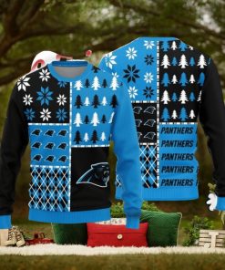Christmas Sweater Carolina Panthers Christmas Pine Trees Pattern Limited Edition 3D Sweater