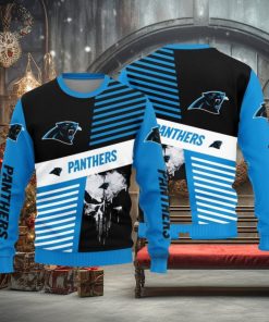 Christmas Sweater Carolina Panthers Skull Pattern Limited Edition 3D Sweater