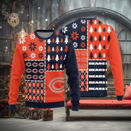 Christmas Sweater Chicago Bears Christmas Pine Trees Pattern Limited Edition 3D Sweater