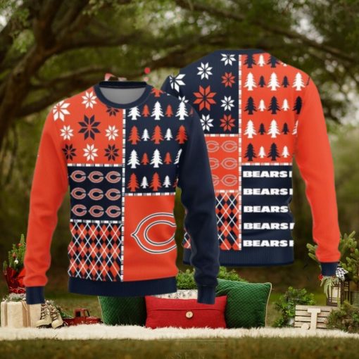 Christmas Sweater Chicago Bears Christmas Pine Trees Pattern Limited Edition 3D Sweater