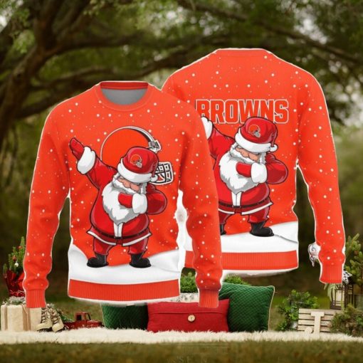 Christmas Sweater Cleveland Browns Dab Santa Limited Edition 3D Sweater